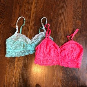 L Victoria Secret Pink bralettes - two
